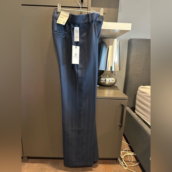 Babaton Agency Pant - Navy with brown stripes - Picture 1 of 3